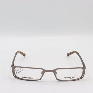 Rare Timex Silver Stainless Steel Gun Metal Rectangle Mens Vintage Glasses 48 18